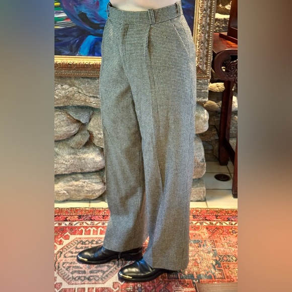 Dries Van Noten Houndstooth Wool Pants - Picture 1 of 8